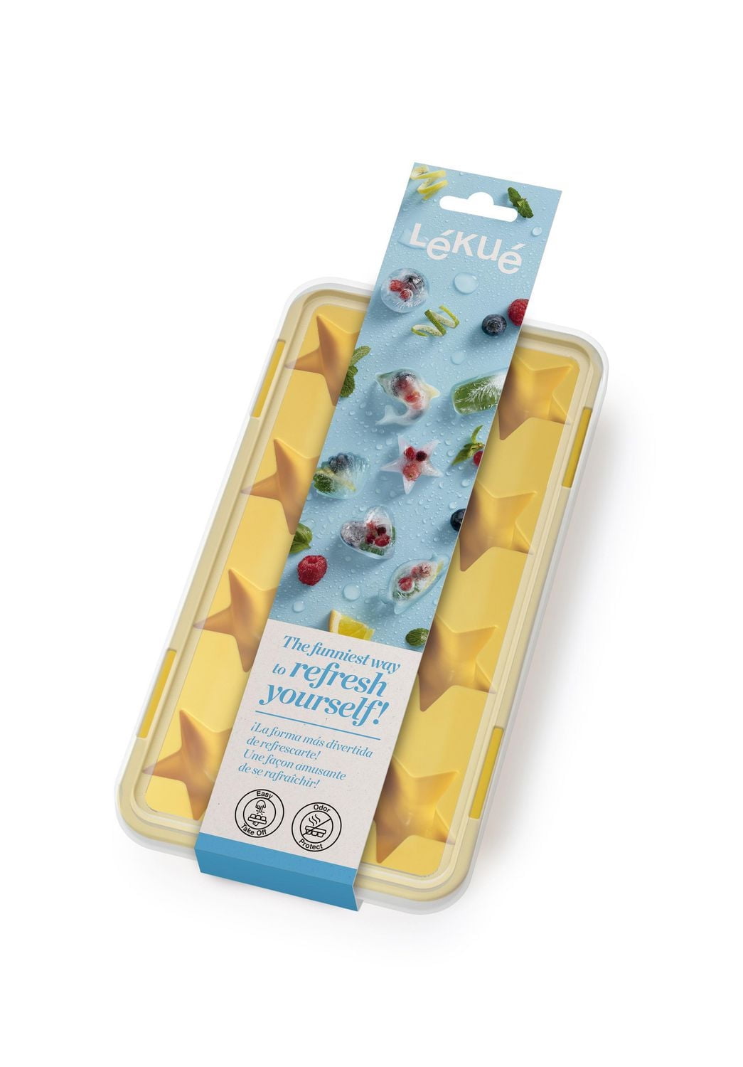 Lekue Bac à glaçons étoile avec couvercle