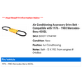 thumbnail image 2 of Air Conditioning Accessory Drive Belt - Compatible with 1976 - 1980 Mercedes-Benz 450SL 1977 1978 1979, 2 of 2