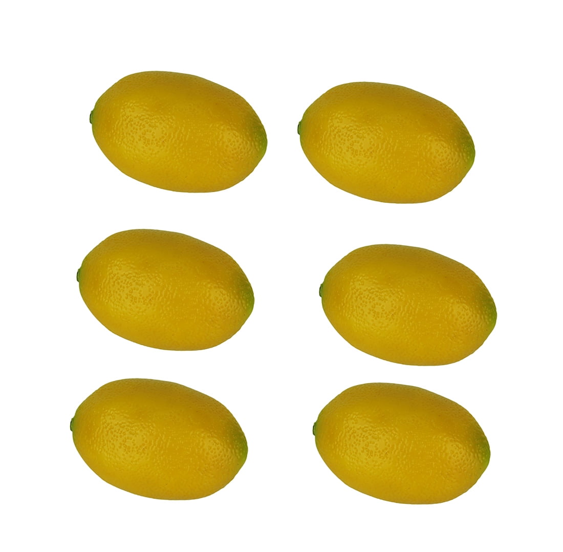 6 Piece Fake Fruit Weighted Artificial Lemons Kitchen Decor 3 inch