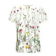 thumbnail image 5 of HAPIMO Women' Plus Size Elegant Pleated Blouses Round Neck Tees Flowy Summer Tops for Women Fashion Clothes Casual Loose Flower Print Tops Dressy Tunic Multicolor S, 5 of 6