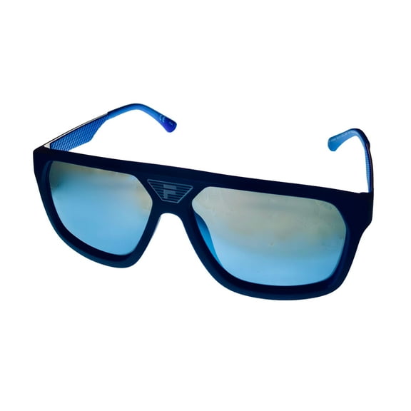 Fila Matte Blue Mens Plastic Aviator Sunglass Polarized Flash Lens SF8496. U43P