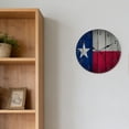 thumbnail image 6 of Hoease 12 Inch Silent Wall Clock, Texas Flag Distressed Wood Decorative Wall Clock, Battery Operated Non-Ticking Round Clock for Living Room Bedroom Texas Home Decor, 6 of 10