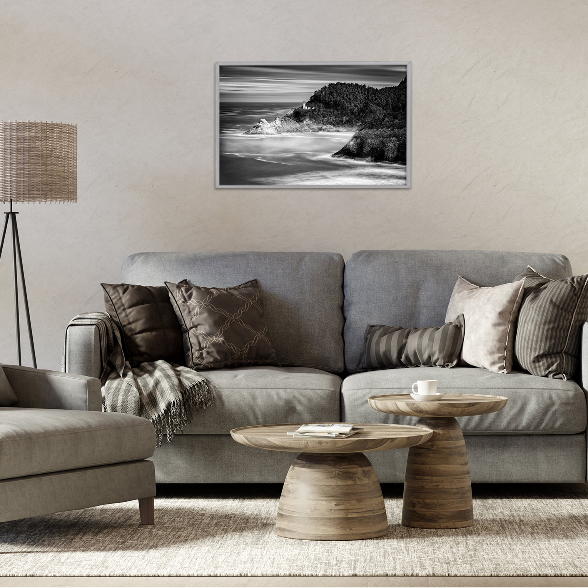 Stupell Industries Perched Above The Pacific Gray Framed Giclee Art, design by Rick Berk