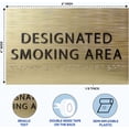 thumbnail image 2 of ADA CENTRAL SIGNS - 6" X4" Designated Smoking Area Sign - ADA Compliant Tactile Graphics Grade 2 Braille Text | Smoking Permitted Wall Signs for Offices, Private Businesses, Schools, and Restaurants, 2 of 7