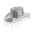 thumbnail image 2 of FVDPWYE Cowboy Hat for Women Cowgirl Hat Sparkly for Photo Props Celebration Cosplay Silver, 2 of 9