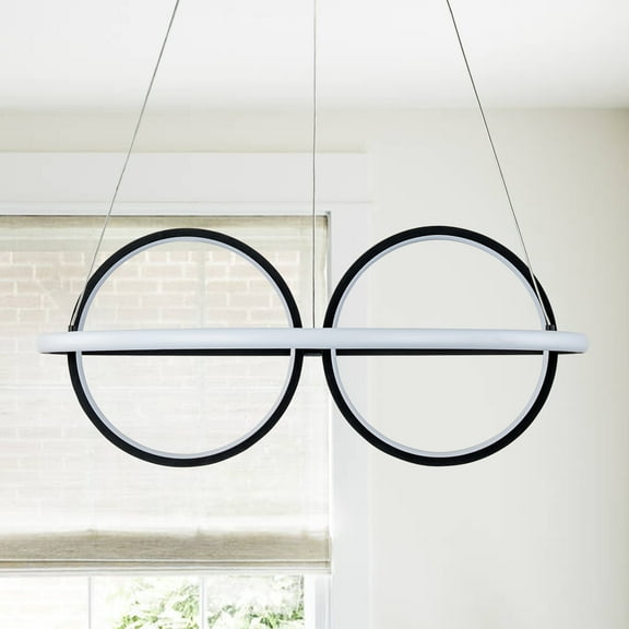 C Cattleya Modern Adjustable Black Aluminum Dimmable LED Chandelier