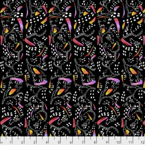 Free Spirit Lorraine Turner Migration Monarch Stripe Black Fabric By Yd