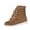Bronze, variant on Women's Fleece Lined Ankle Boots Furry Trim Round Toe Shoes Lace Up Platform Warm Booties for Fall Winter