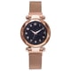 thumbnail image 1 of Reloj de cuarzo para mujer, correa de malla de acero inoxidable, reloj de pulsera con número de cielo estrellado, reloj decorativo para niñas AweSitey EL0260-05B, 1 of 2