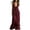 Wine, variant on ChaoHeng Sundresses for Women for 2026 Solid Round Neck Tier Ruffle Sleeveless Flowy Beach Summer Dresses White S
