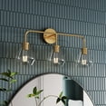 thumbnail image 3 of Aiwen 3-Light Gold LED Vanity Light with Clear Glass Shades, 3 of 10