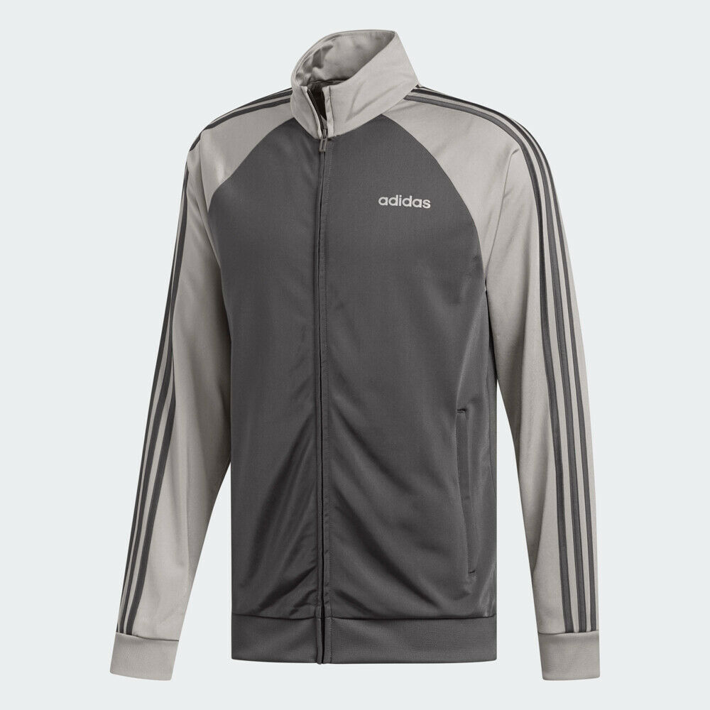 Adidas Essentials Men's 3-Stripes Track Jacket Grey Six/Solid Grey FI8177 - image 5 of 6