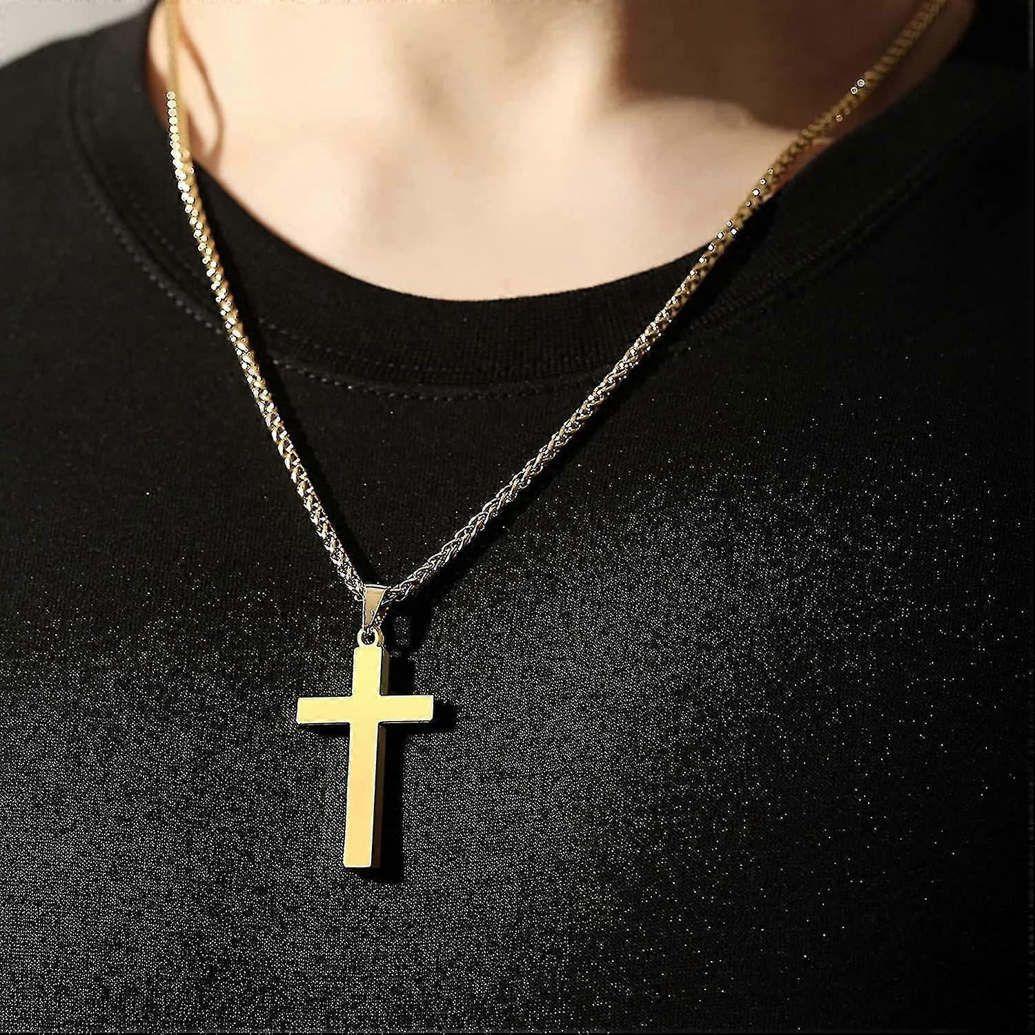 Cross Necklace For Men Boys Women 16-24 Inches Stainless Steel