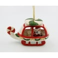 thumbnail image 2 of Ceramic Christmas Santa Helicopter Ornament 5.5in Holiday Gift, 2 of 4