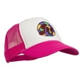 thumbnail image 5 of Joy Embroidered Two Tone Foam Mesh Back Cap - Hot Pink White OSFM, 5 of 5