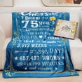 thumbnail image 4 of 75th Birthday Gifts for Women Men 75th Birthday Decorations for Women Gifts for 75th Birthday Happy 75th Birthday Gifts Best 75th Birthday Gift Idea for Wife Husband Mom Dad Blanket 60x50 In(Cheers), 4 of 6