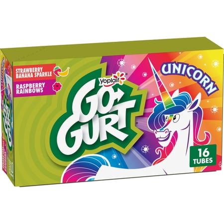 Go-GURT Unicorn Kids Fat Free Yogurt Variety Pack, Gluten Free, 2 oz Yogurt Tubes (16 Ct)
