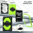 thumbnail image 4 of ELEHOLD Rugged Hybrid Case For iPad Pro 11 2024, with Built-in Kickstand 360° Rotating Handstrap Pencil Holder Crossbody Shoulder Strap Shockproof Heavy Duty Case, Black+Green, 4 of 9