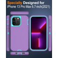 thumbnail image 2 of for iPhone 13 Pro Max Case, Dust-Proof Port Cover, Full-Body Non-Slip Silicone Rubber Covered, Military Grade Drop-Proof Shockproof Phone Case, Mint/Purple, 2 of 14