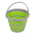 thumbnail image 2 of Cubo plegable portátil con asa, fácil de colgar, de silicona verde, para coche, para camping, grande, color verde, 2 of 14