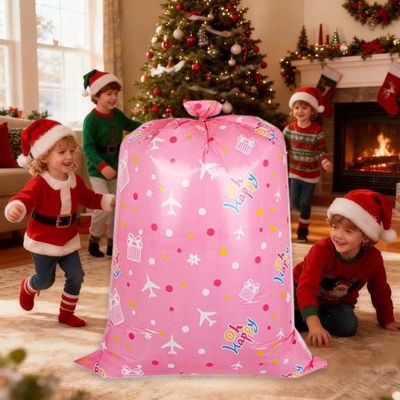 Japceit Pack of 3 Large Christmas Gift Bags, Big Holiday Present Wrapping Sacks Set, Festive Reusable Packaging for Party, Event, Seasonal Gift Giving
