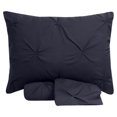 thumbnail image 2 of Sweet Home Collection, Luxurious 3 Piece Microfiber Pinch Pleat Pintuck Duvet Cover & Pillow Sham Set - King, Navy, 2 of 5
