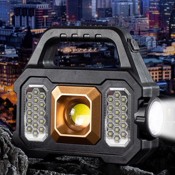 Lámpara COB LED Linterna para acampar 500lm Reflector de mano solar a prueba de agua (D + EE. UU.) Ehuebsd Para estrenar