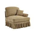 thumbnail image 4 of Newest 2-in-1 Style Chenille Sofa, Light Coffee Single Seater,Removable Ruffle Skirt, Includes 1 Movable Pillow, 38.2" Compact Design, 4 of 9
