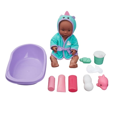 Kid Connection 12-Piece Bathing Baby Doll Play Set, African