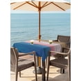 thumbnail image 4 of Square Outdoor Tablecloth with Umbrella Hole Blue Pink Brown Ombre Outside Table Cloth Waterproof Patio Table Cover Vintage Farmhouse Wooden Zipper Tablecloths for Picnic Party Camping 54x54 Inch, 4 of 8