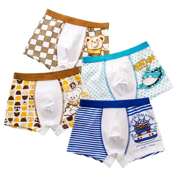 Esaierr 2-12T Kids Baby Boys Boxer Underwear the Four Seasons Toddler Teenagers Cotton Briefs 4-Pack Breathable Four Corners Shorts Panties