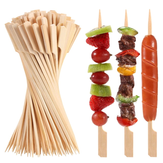 Brochetas de bambú BBQStyle 200 piezas 18 cm con mango plano