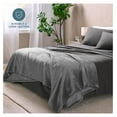 thumbnail image 4 of Fleece Blanket - Extra Long - Throw for Bed, Sofa, Couch, Camping, Travel, and Gifts - Warm & Lightweight - Soft Blanket - Reversible (Twin/Twin XL, Grey with Grey ), 4 of 9
