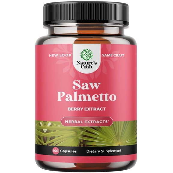 Natures Craft 500mg Saw Palmetto Extract Supplement with Plant Sterols and Flavonoids, 100 Capsules