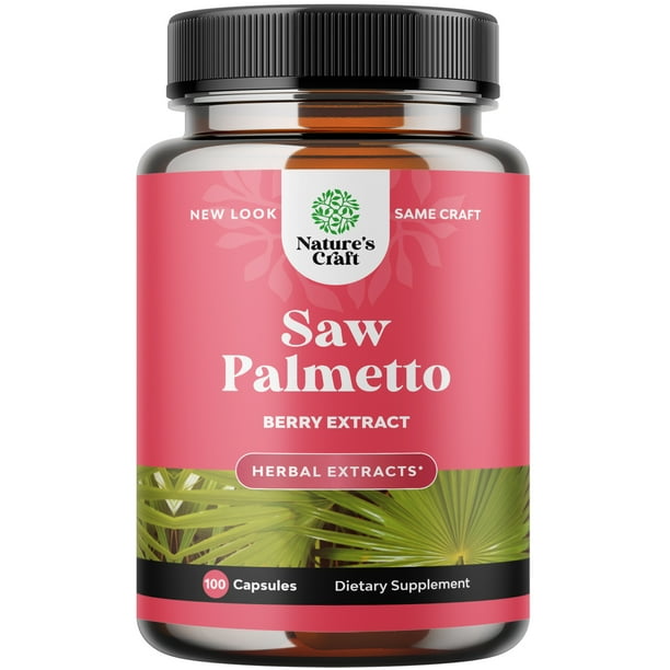 Saw Palmetto 500mg for Women 100ct Capsules Nature's Craft Pure Saw