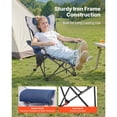 thumbnail image 3 of KFFKFF Chaise de Camping Inclinable, 4 Positions Réglables, Chaise Longue Pliante Portable pour Adultes, Chaise de Plage en Maille, Bleu, 3 of 9