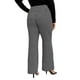 Elegant Houndstooth Flare Leg Black and White Plus Size Pants (Women's