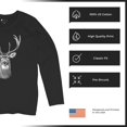 thumbnail image 6 of Deer Portrait Women's Long Sleeve T-shirt Monochrome Buck Head Nature Whitetail Wildlife Antlers Forest Rustic Hunt Trophy, 6 of 7