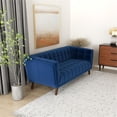 thumbnail image 7 of Allen 78" Contemporary Mid-Century Velvet Sofa, Upholstered Tufted Foam Padded Cushion Couch for Living Room Office Apartment, in Blue, 7 of 7
