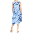 thumbnail image 2 of Sakkas Butterfly Tie Dye Tank Sheath Caftan Mid Length Dress - Blue - One Size, 2 of 5