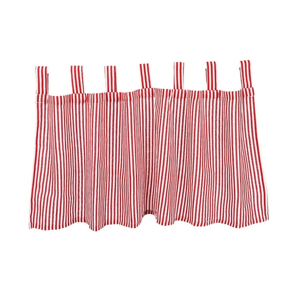 52x18 Inch Stripe Window Valance Grommet Rod Pocket Short Curtain Textured Drapes Decorations Living room Bedroom