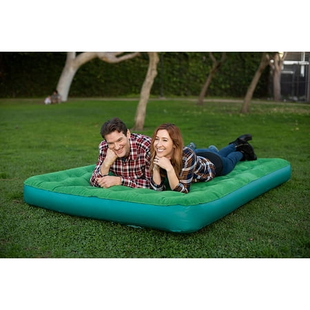 Simpli Comfy Queen Roll-n-Go Camping Air Mattress with Built-in Battery Pump
