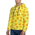 thumbnail image 3 of Lsque Sunflowers2 Pattern Casual Men's Hoodie,Hooded Sweatshirt with Kangaroo Pocket,Pullover Hoodie-Small, 3 of 7
