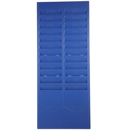 MEIBUTYUP Blue Plastic Time Cards Rack Wall Mounted Holder for Office and Home Use