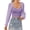 Purple, variant on Women'S Ruched Wrap Square Neck Flounce Long Sleeve Self Tie Crop Top Blouse Color S