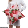 thumbnail image 4 of Ambesonne Fruit Fabric by the Yard Upholstery, Juicy Strawberries Summer, 10 Yards, Green Pink Red, 4 of 4
