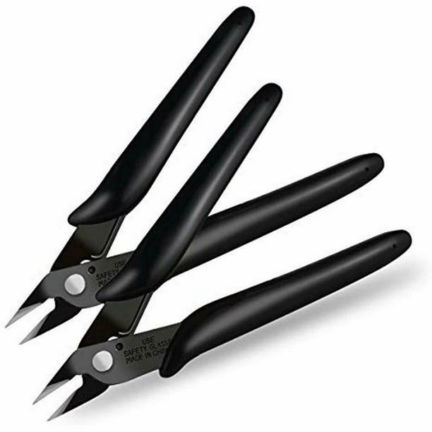 Wire Cutters, Flush 5 Inch, Zip Tie Snips Black Hand Tools Home Improvement