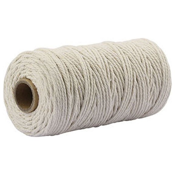 XMMSWDLA Dyi Macrame Yarn 3 Mm X 100 M Decorative Warp Cotton for Knitting Crafts Diy Hand-Woven 3mm Thick Cotton Rope (100m) Beige