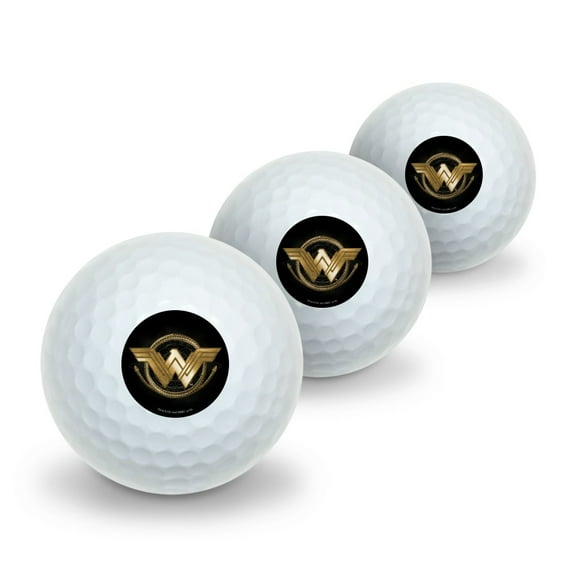 Wonder Woman Movie Golden Lasso Logo Novelty Golf Balls 3 Pack