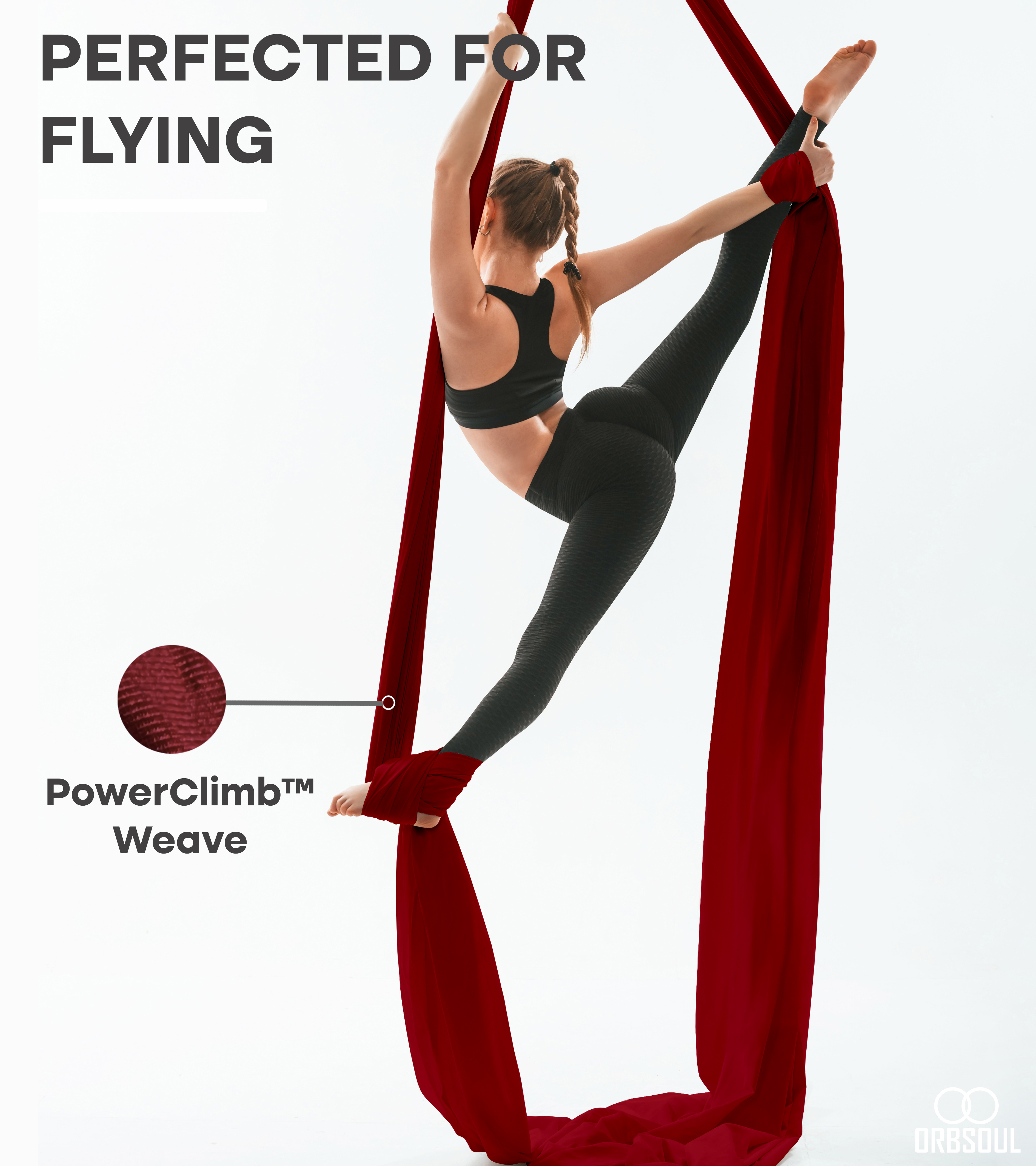 Orbsoul Aerial Silks Set + Yoga Hammock (Complete Rigging Hardware) - Premium Aerial Nylon Silks 40 Denier Tricot
